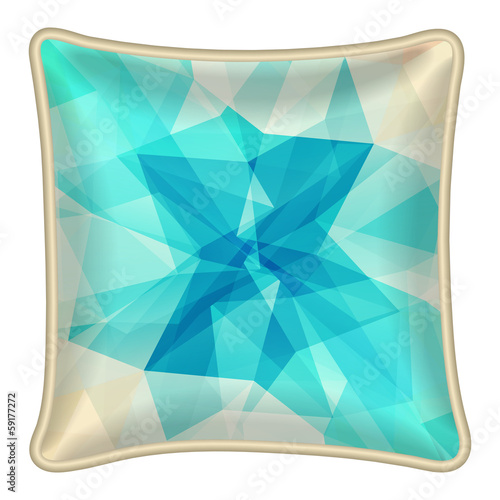 Decorative pillow, abstract polygon pattern