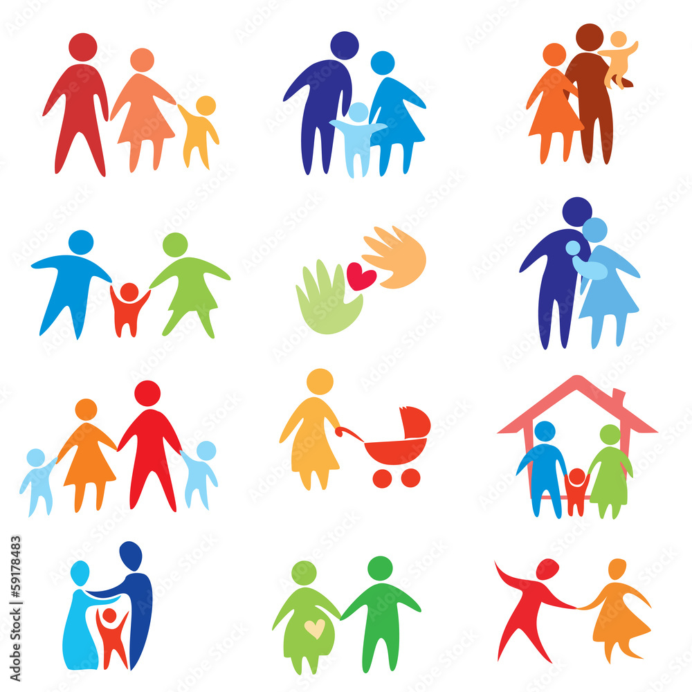 © lapencia - happy family icons, vector symbols collection © lapencia - happy family icons, vector symbols collection