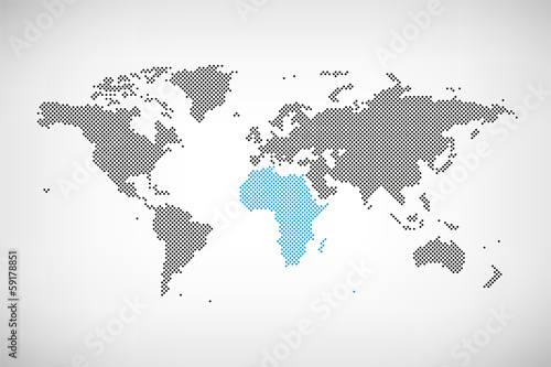 Afrika in Welt-Karte