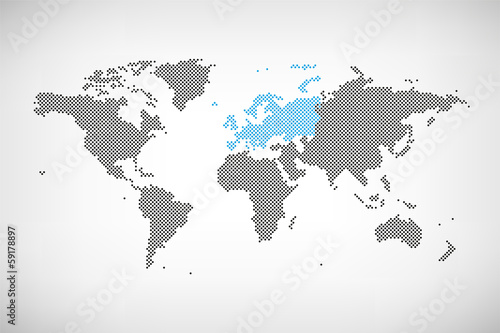 Europa in Welt-Karte