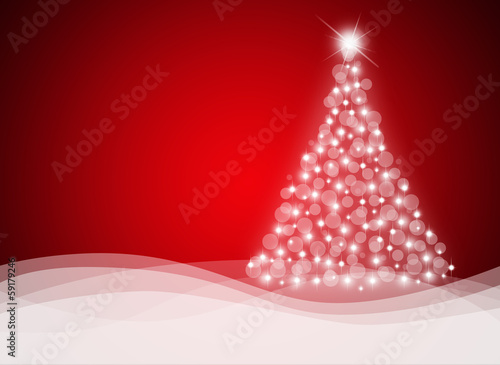 Christmas tree from white snowflakes