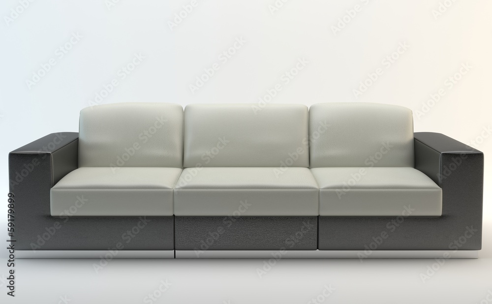 Fototapeta premium Isolated Sofa - Black and White