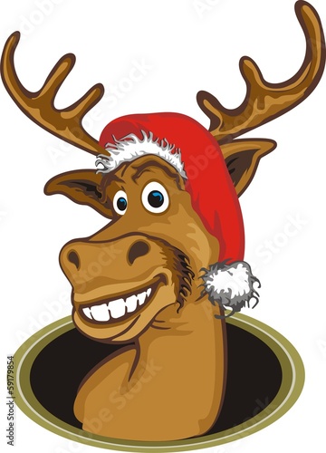 Reindeer With Santa Hat