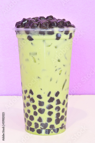 bubble milk green tea