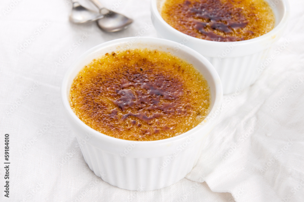 French dessert - cream brulee, burnt cream French dessert - cream brulee, burnt cream