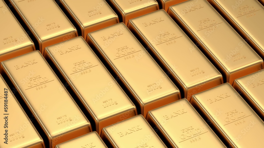 Stack of Golden Bars. Seamless Looping Animation Stack of Golden Bars. Seamless Looping Animation