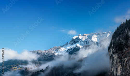 View of the Bernese Alps from Lauterbrunnen. Switzerland. © photoff