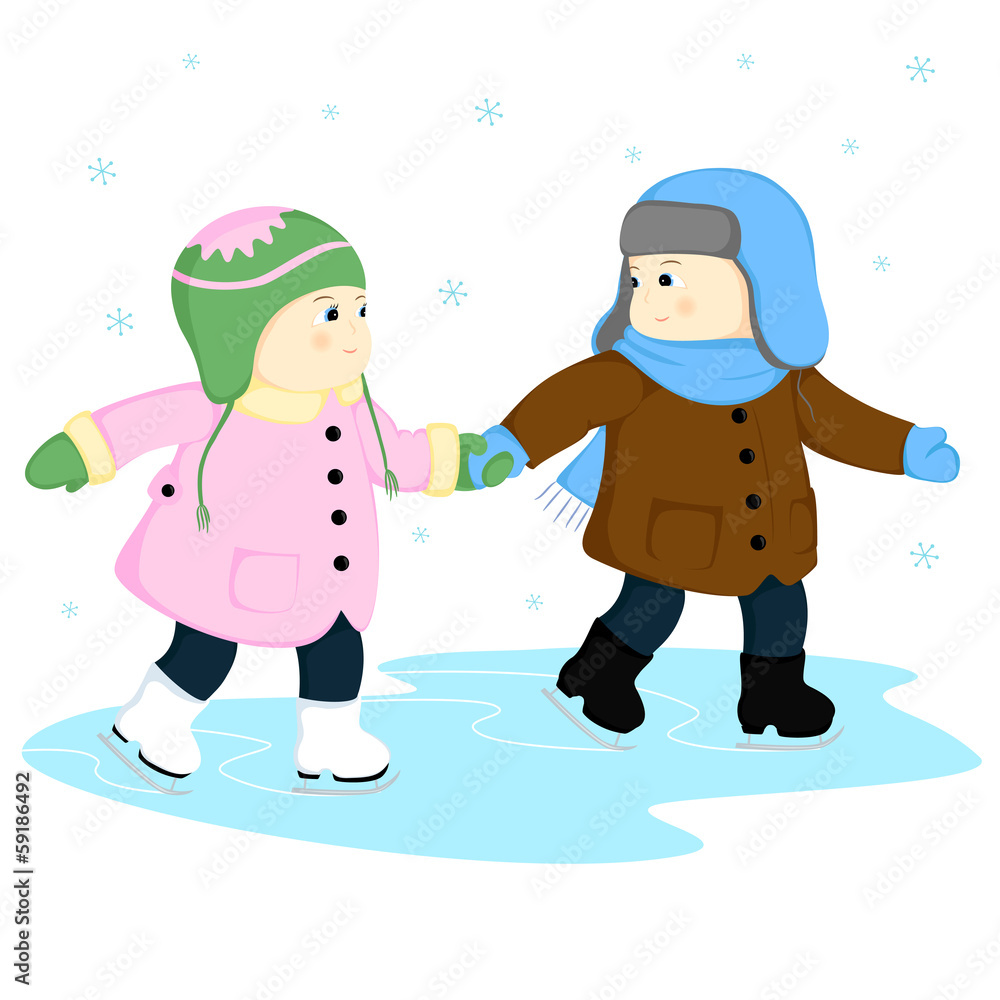 a boy and a girl at the rink a boy and a girl at the rink