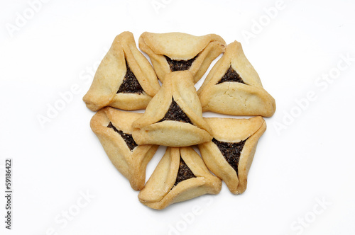 Cookies for a holiday purim on a white background
