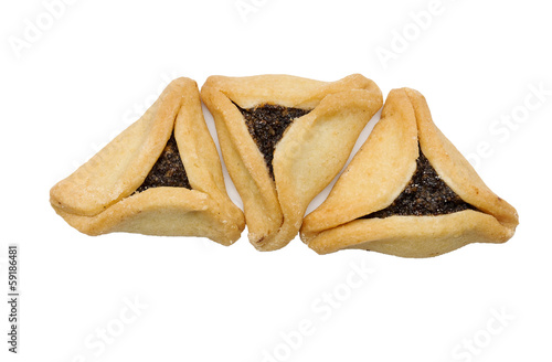 Cookies for a holiday purim on a white background