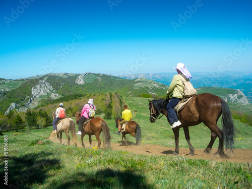 Horse riders traveling