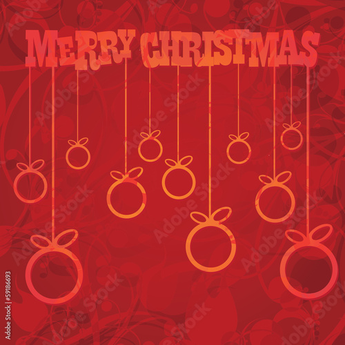 vector merry christmas decorative red floral background.