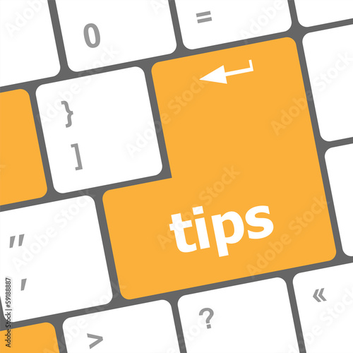 keyboard key, tips button on computer pc icon