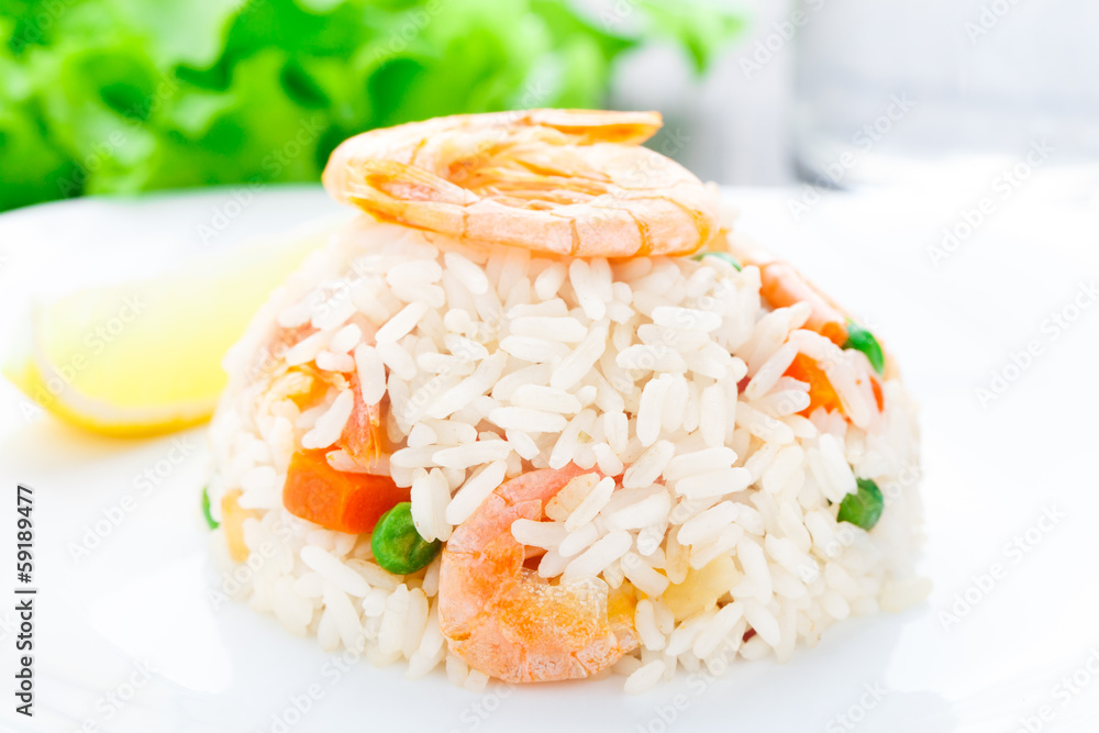Fried rice with shrimps Fried rice with shrimps