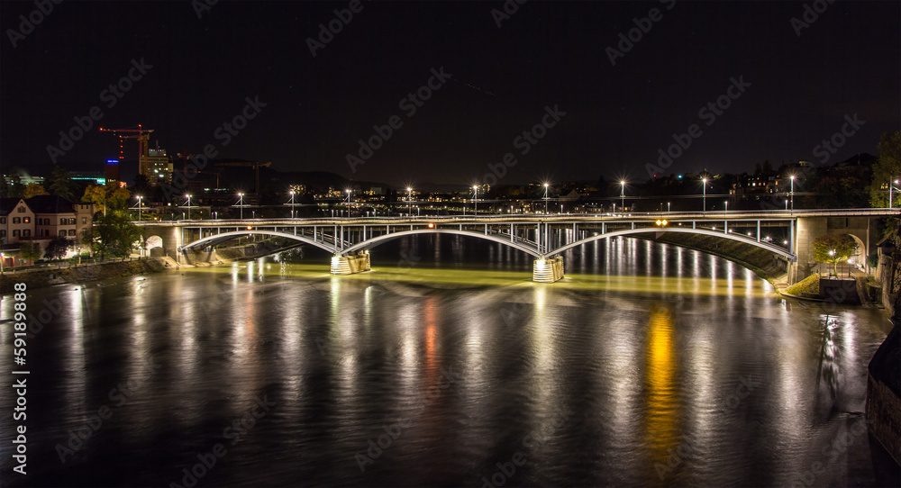View of Wettsteinbrucke bridge in Basel - Switzerland