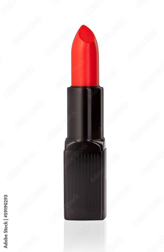 Fototapeta premium Red lipstick isolated on white background