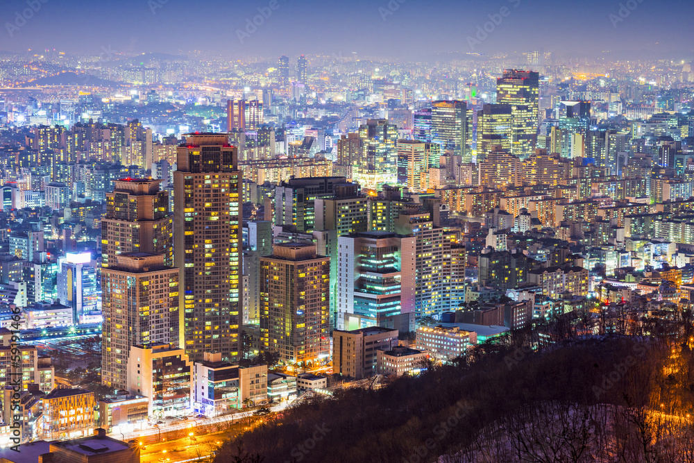 Fototapeta premium Seoul Financial District Cityscape