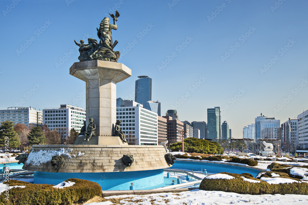 Naklejka premium Seoul Cityscape in the Yeouido District