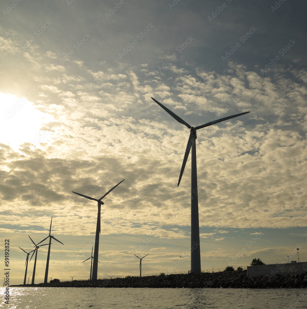 wind turbines power generator farm in sea wind turbines power generator farm in sea