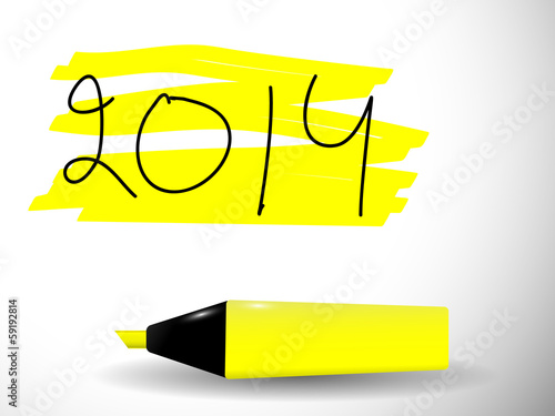 Yellow marker pen highlighting 2014