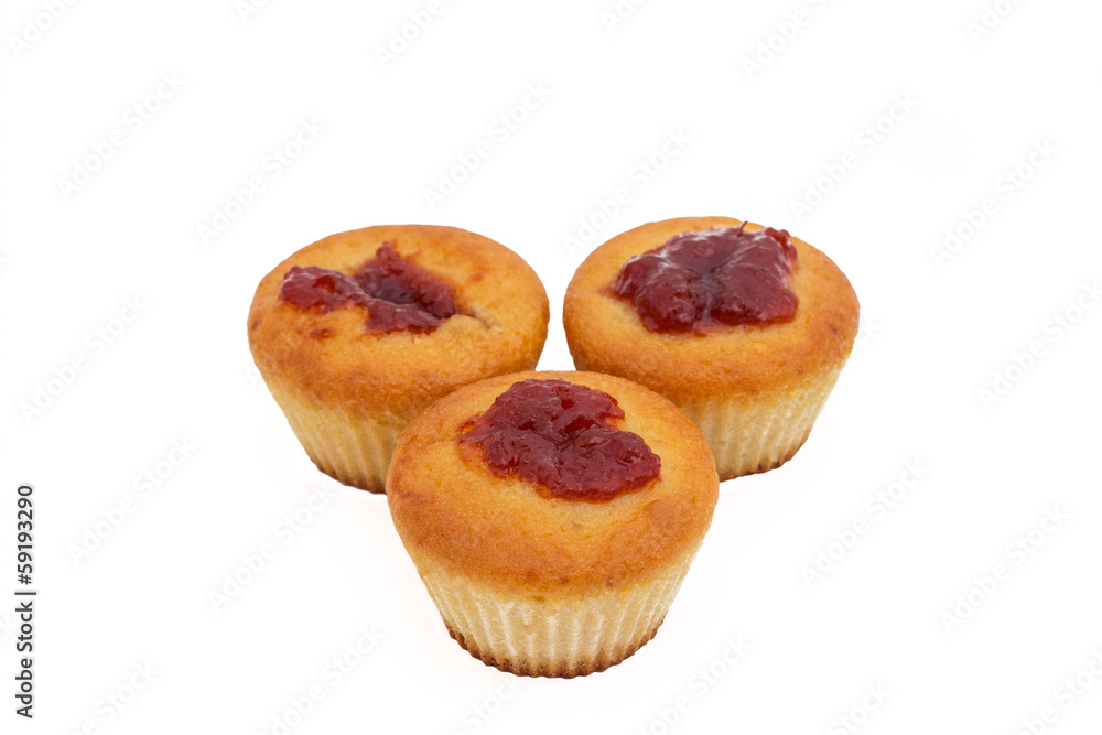 Sweet apricot Muffins, isolated on white Sweet apricot Muffins, isolated on white