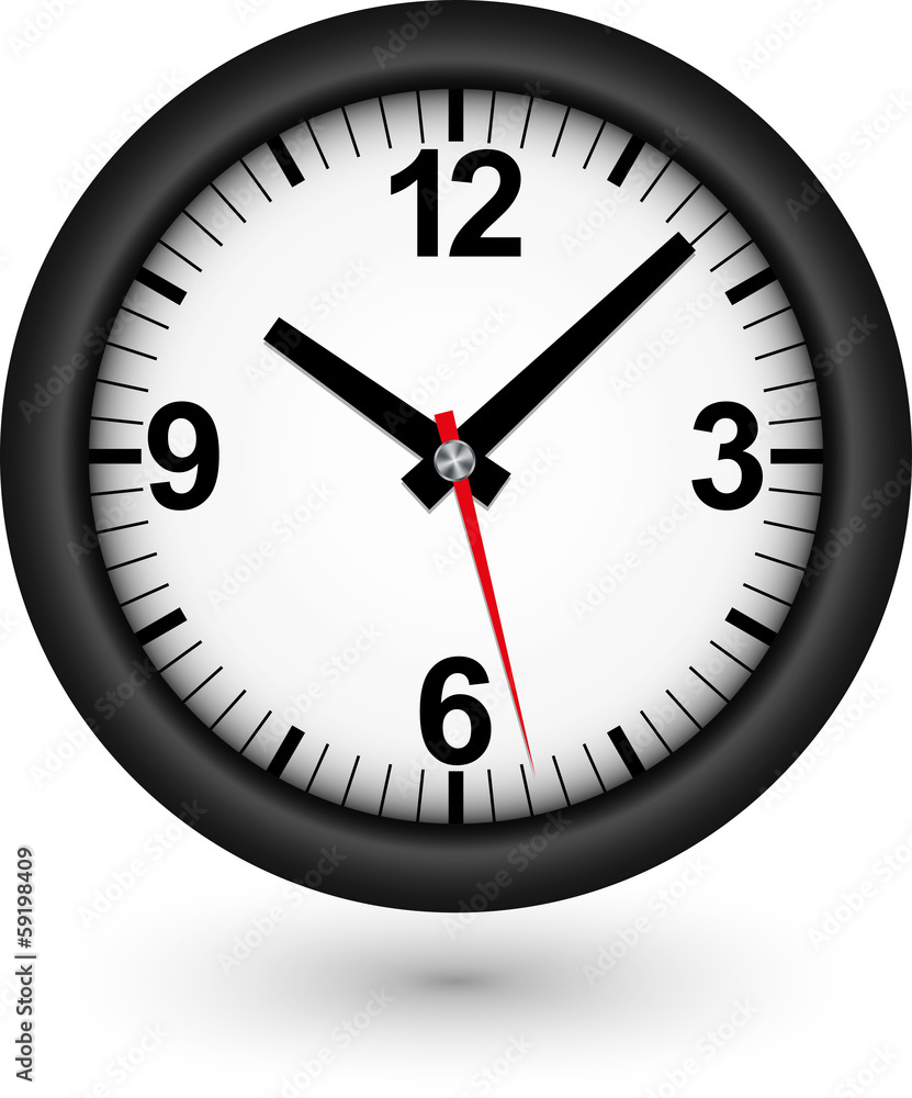 Black clock icon, vector illustration Black clock icon, vector illustration
