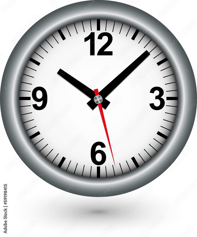 Silver clock icon, vector illustration Silver clock icon, vector illustration