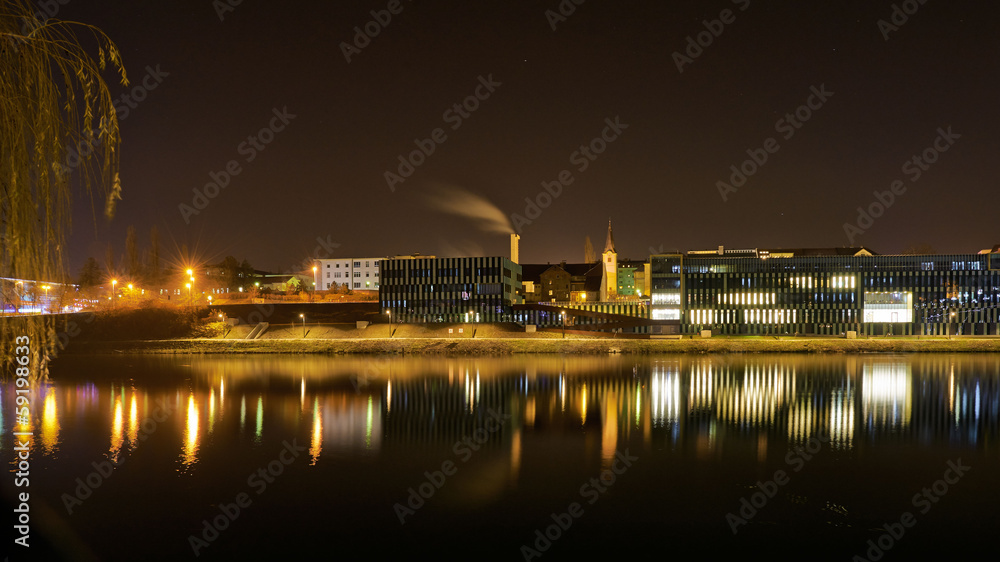 Faculty of Medicine in Maribor by night, long exposure