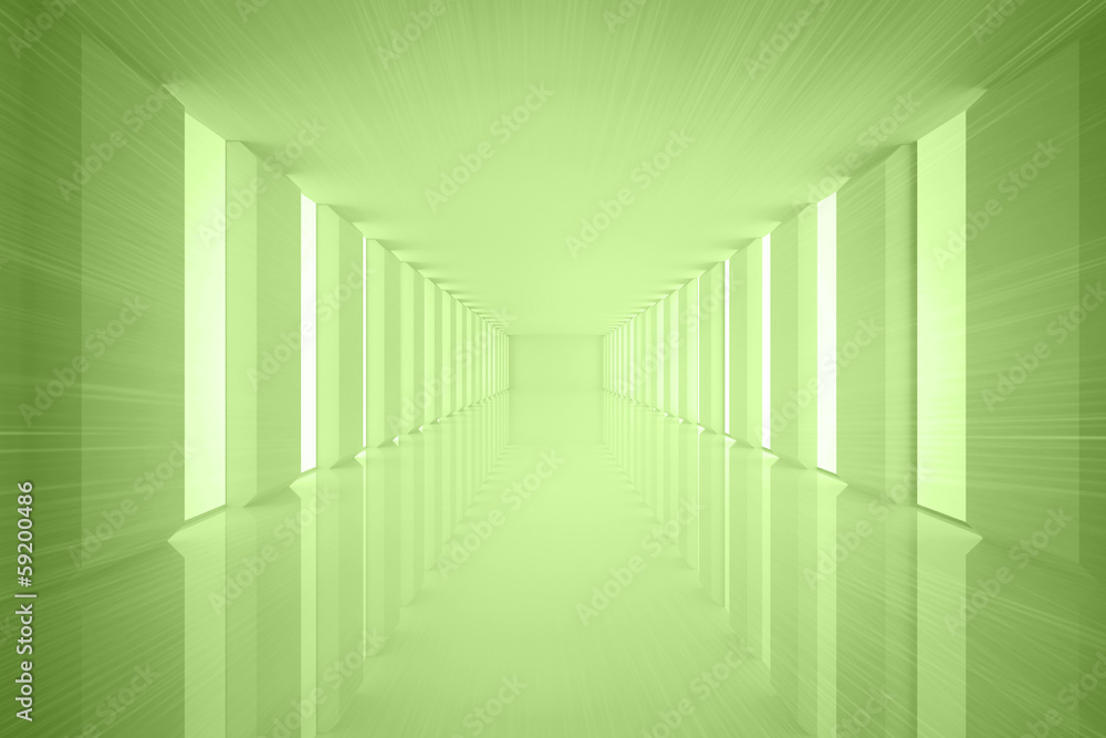 Bright green room with windows Bright green room with windows