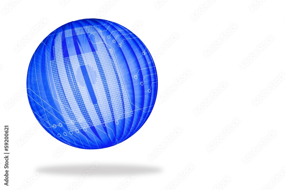 Fototapeta premium Digital lock on abstract screen