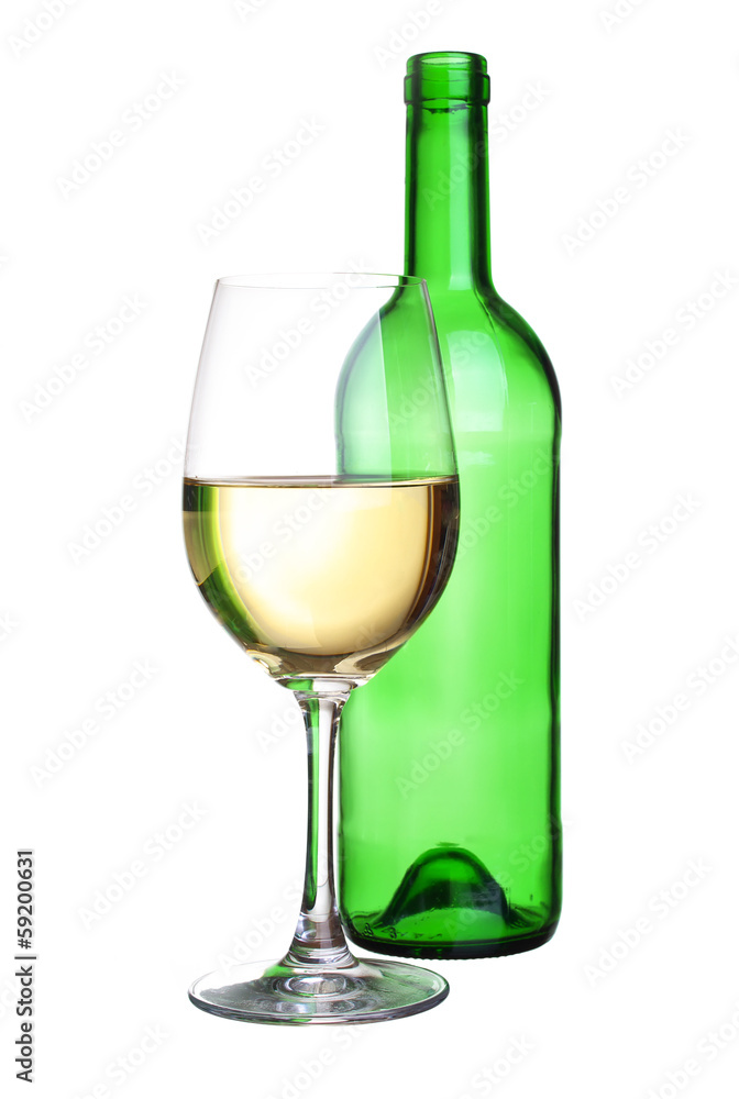 White wine concept on the isolated background White wine concept on the isolated background