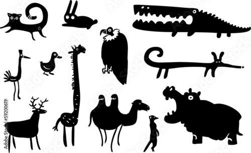 Set of funny animals
