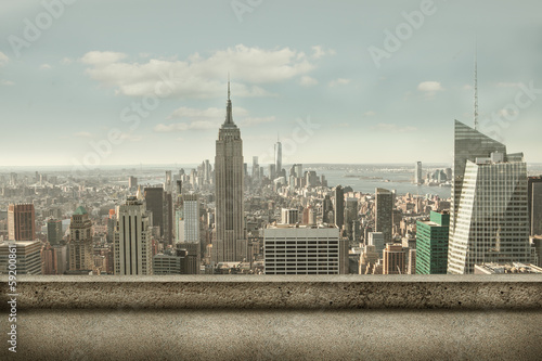 Balcony overlooking city
