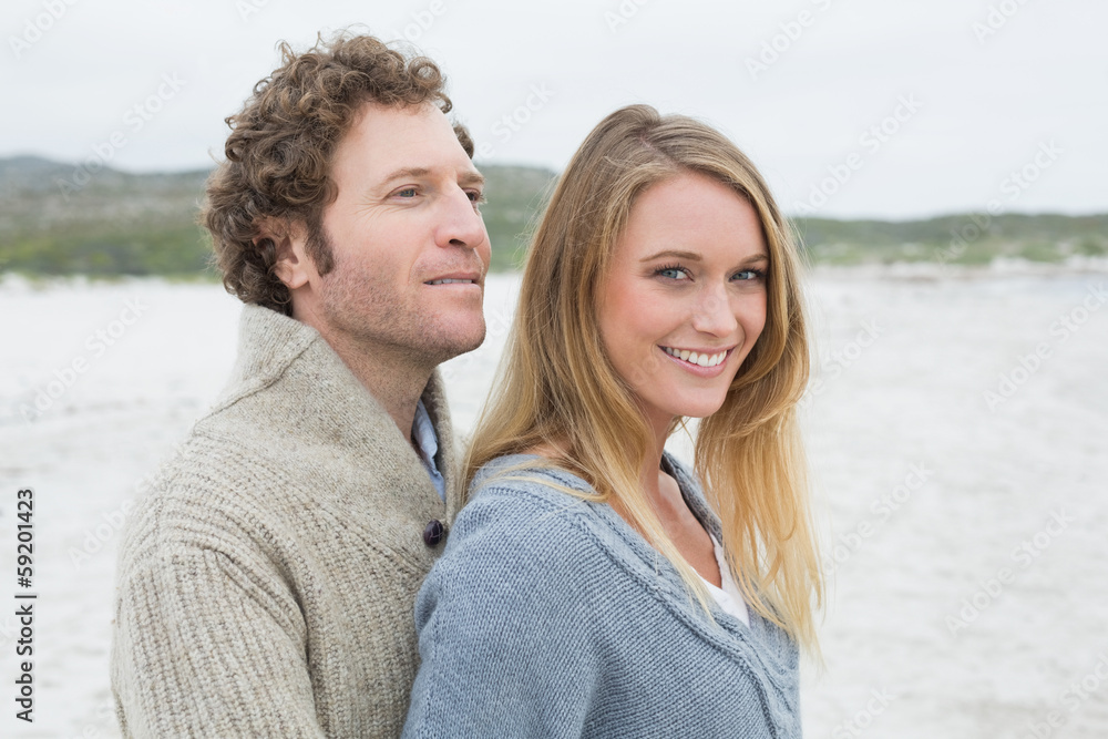 Relaxed romantic young couple at beach Relaxed romantic young couple at beach
