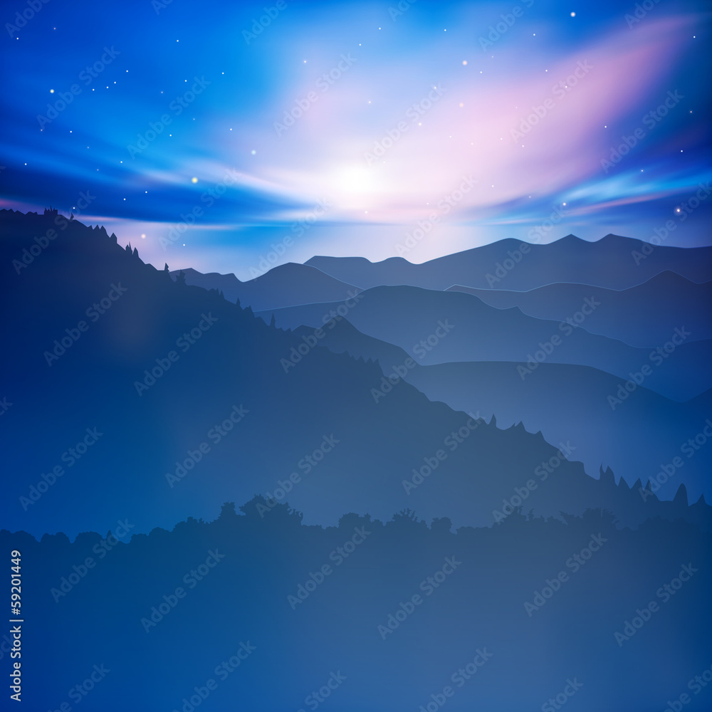 abstract background with mountains and sunrise abstract background with mountains and sunrise