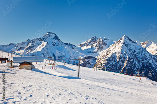 Ski resort in French Alps