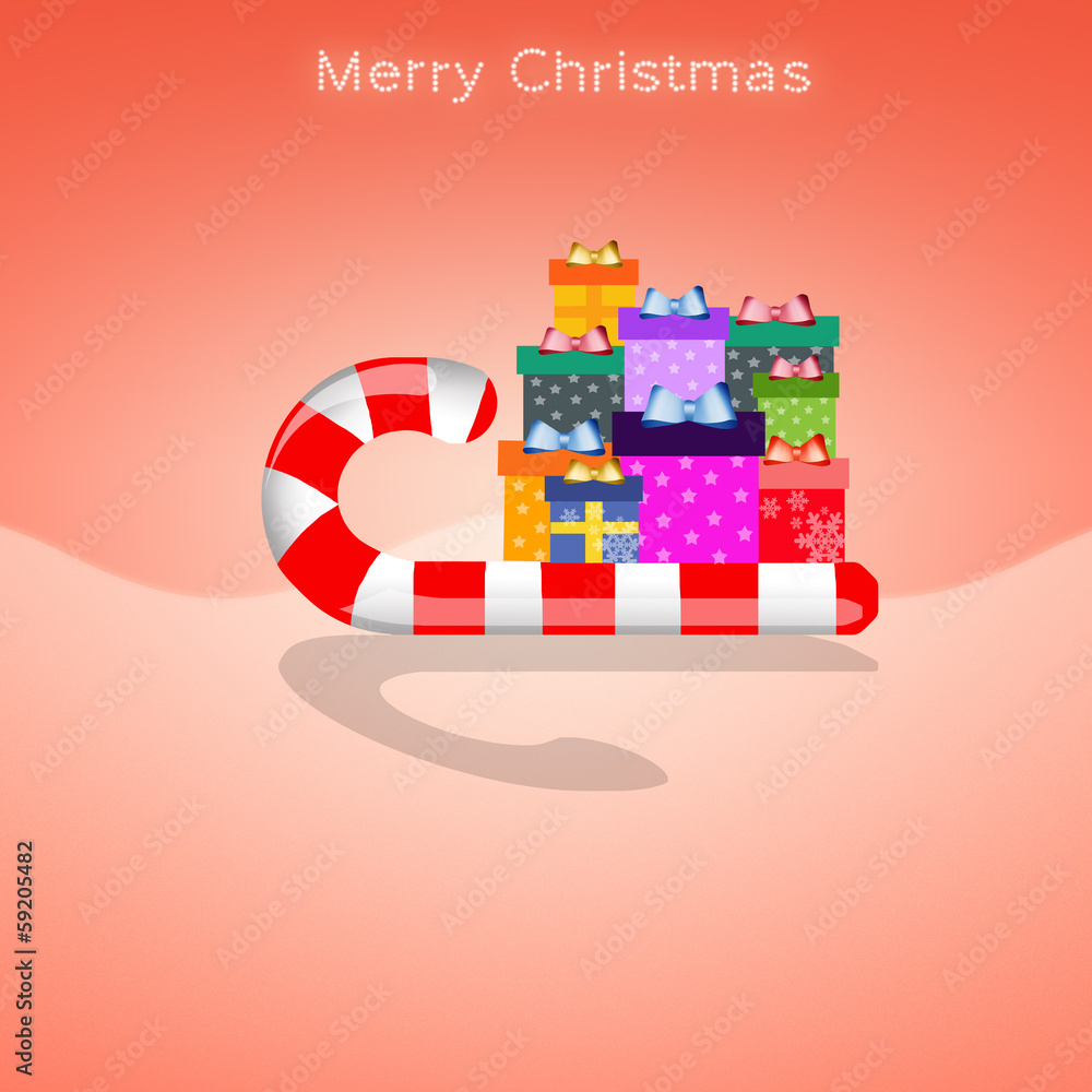 Candy sled with gifts for Christmas Candy sled with gifts for Christmas