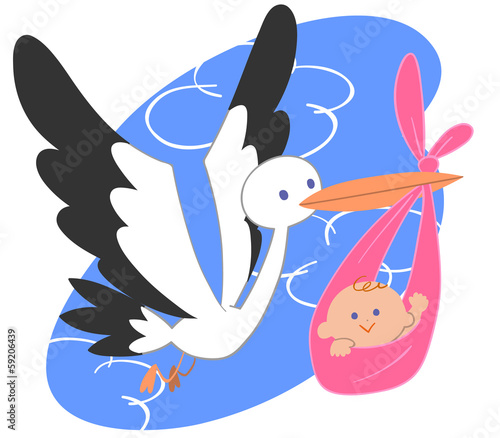 コウノトリと赤ちゃん