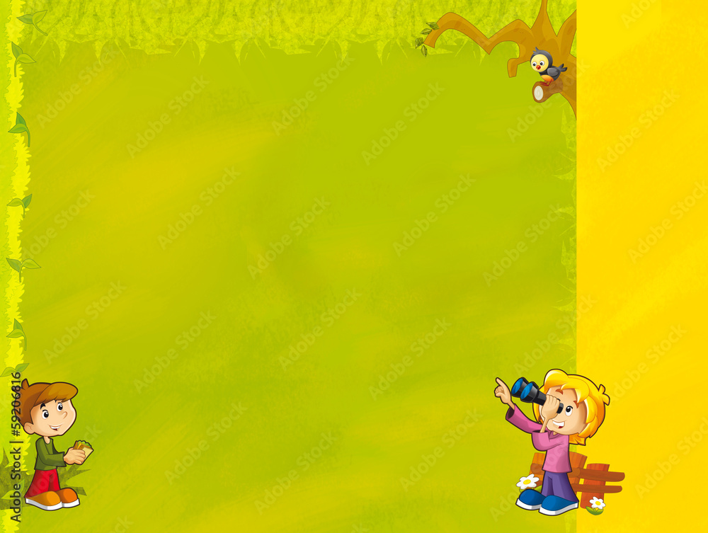Cartoon frame - illustration for the children Cartoon frame - illustration for the children