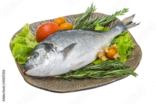 Raw dorado with herbs