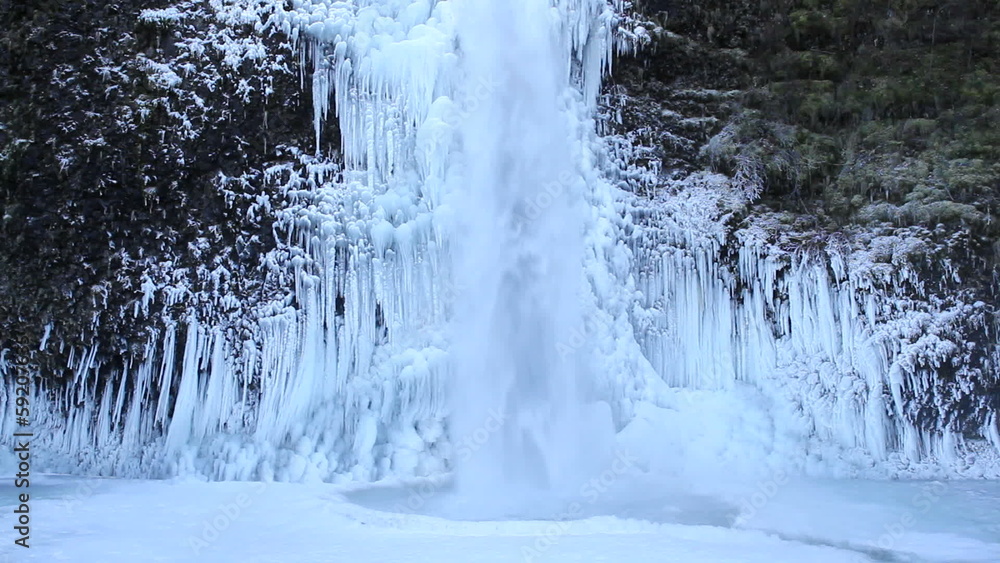 Horsetail Falls Frozen in Winter Portland Oregon 1080p Horsetail Falls Frozen in Winter Portland Oregon 1080p