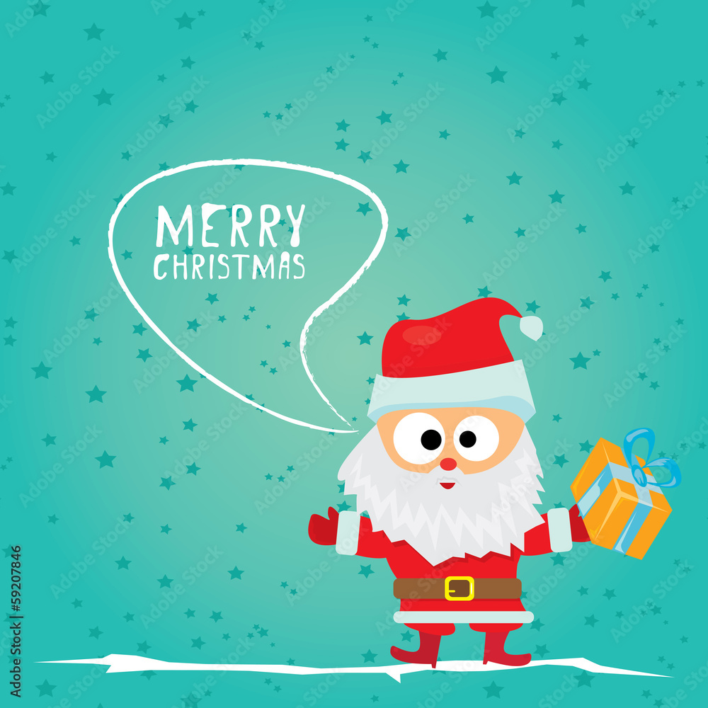 Vector comic cartoon merry christmas greeting card Vector comic cartoon merry christmas greeting card