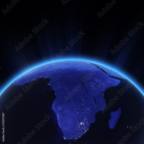 Africa city lights at night