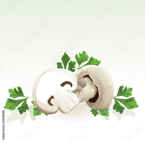 mushrooms and parsley