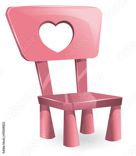 Vector illustration of pink children's chair