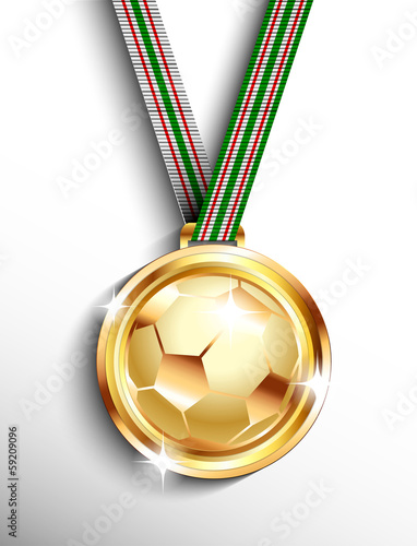 Gold soccer medal