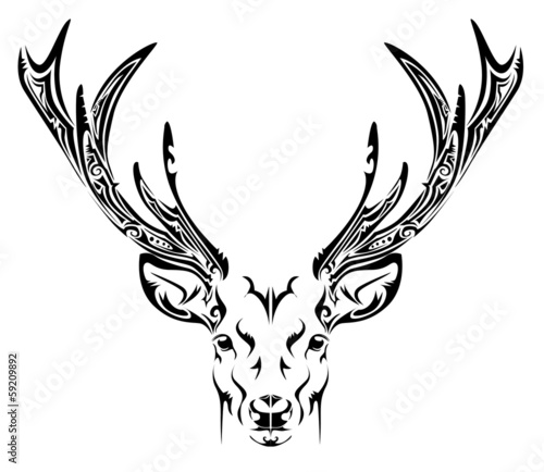 Abstract deer head tribal tattoo