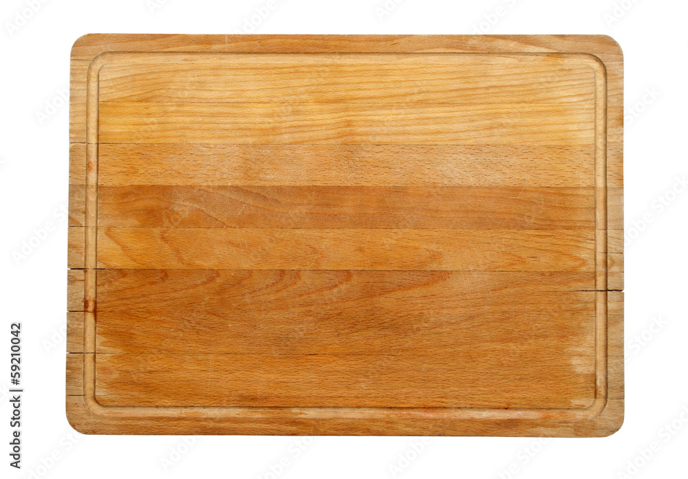 Used wooden chopping board isolated on white background Used wooden chopping board isolated on white background