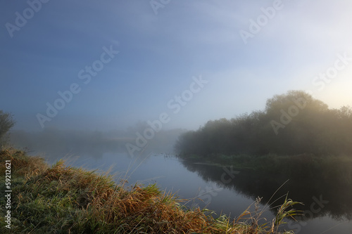 Fog over River in the Morning