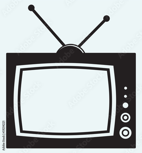 Retro TV isolated on blue background